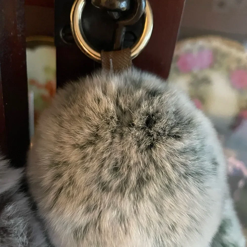 Plush Bunny Keychain - Brown and Green